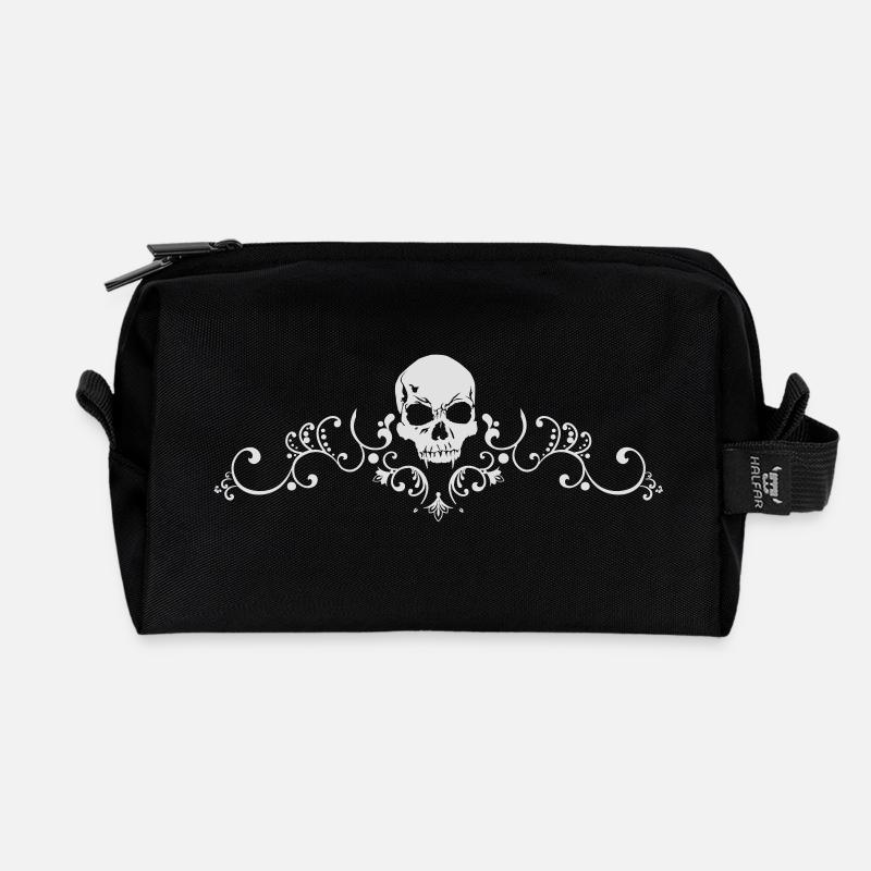 Deko Skull - Recycelte Kulturtasche - Schwarz