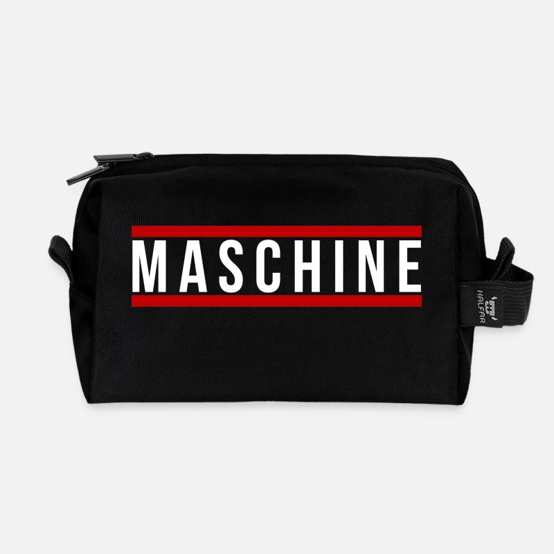 Maschine front - Recycelte Kulturtasche - Schwarz