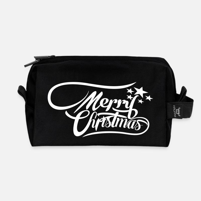 merrychristmas-ownfont - Recycelte Kulturtasche - Schwarz