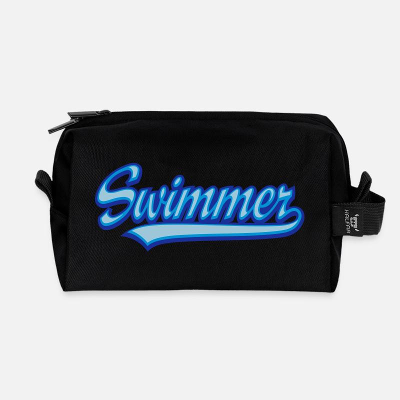 SWIMMER - Recycelte Kulturtasche - Schwarz