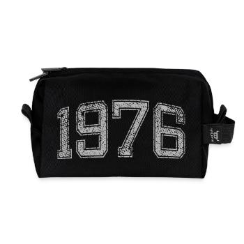 1976 années - Trousse de toilette en tissu recyclé - noir - Devant