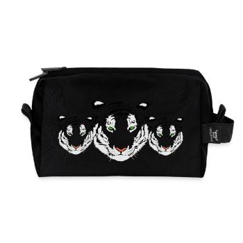 tigre blanc - Trousse de toilette en tissu recyclé - noir - Devant