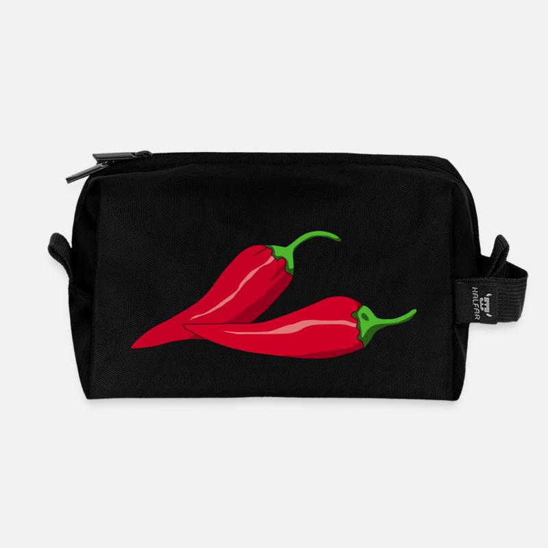 paprika chilli chili pepper citrus veggie gemuese - Recycelte Kulturtasche - Schwarz