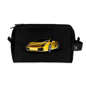 Lambo Sports Car Gift - Recycled Toiletry Zip Bag - black - Front