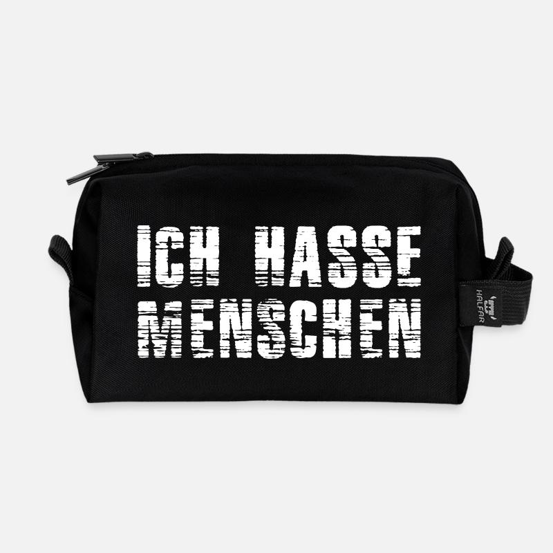 Ich hasse Menschen - Recycelte Kulturtasche - Schwarz