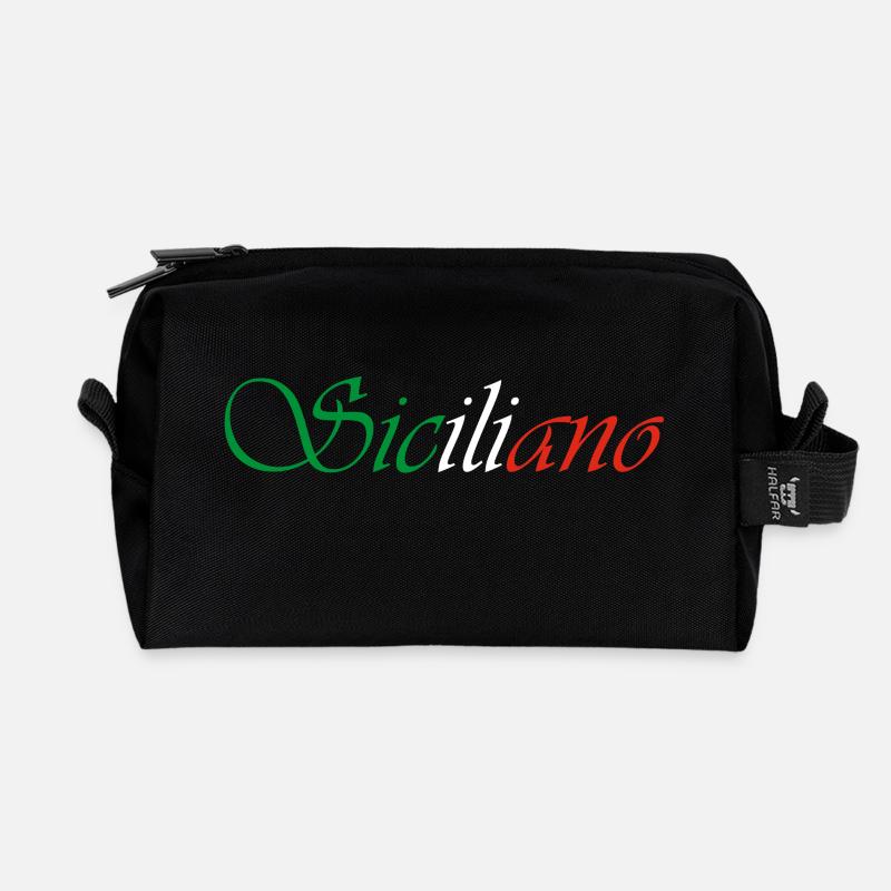 sicilian - Recycelte Kulturtasche - Schwarz