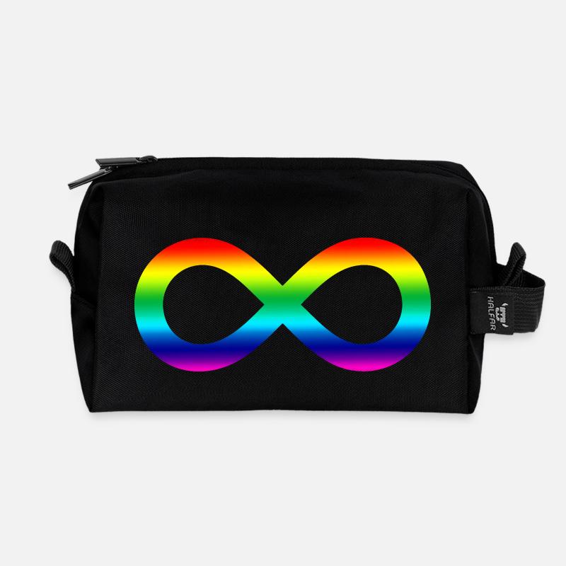 Unendlich Regenbogen - Recycelte Kulturtasche - Schwarz