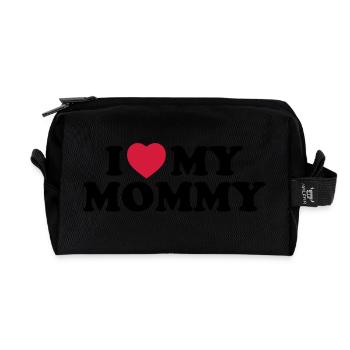 i_love_my_mommy - Recycled Toiletry Zip Bag - black - Front