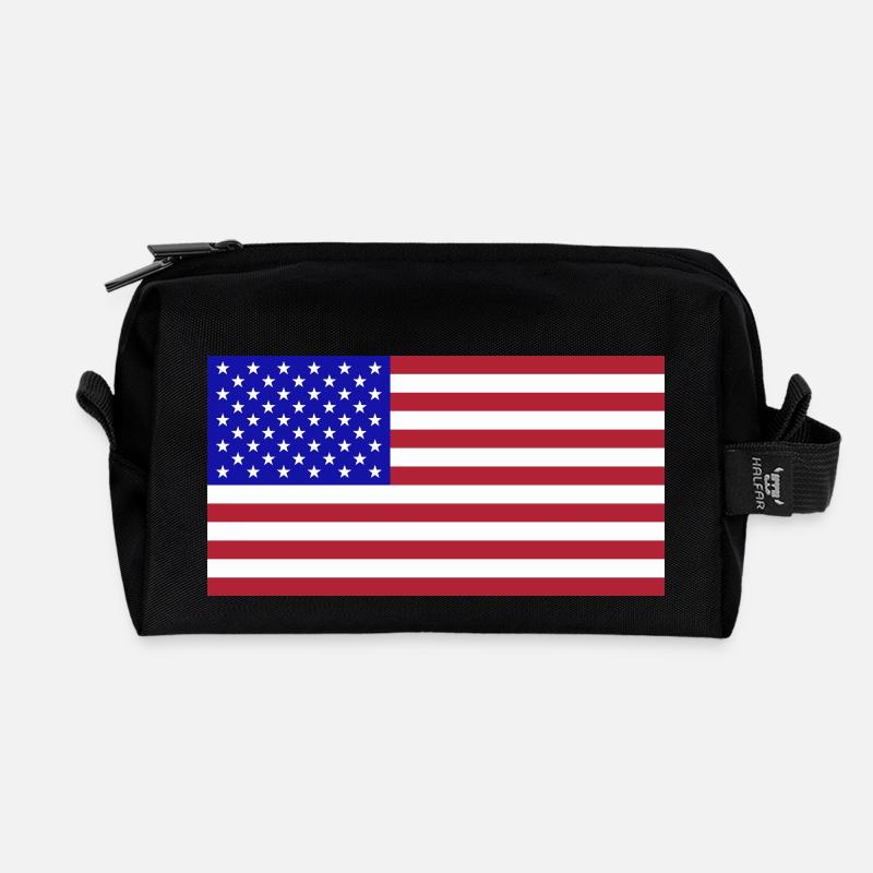 Amerika Flagge - Recycelte Kulturtasche - Schwarz