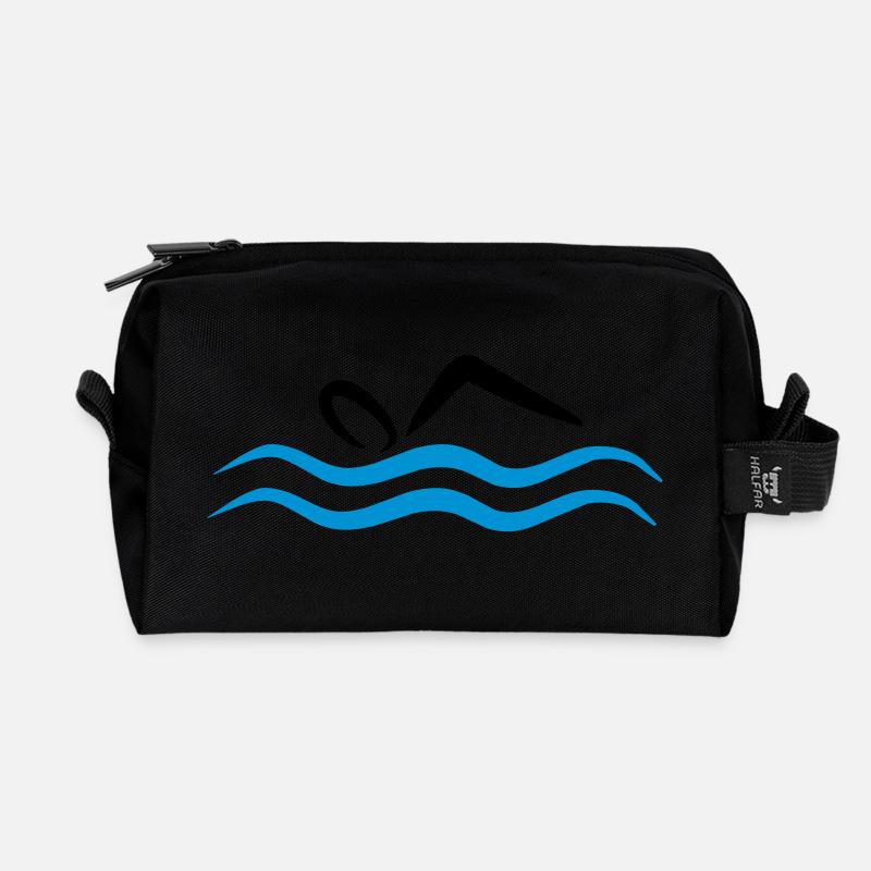 swimming - Recycelte Kulturtasche - Schwarz