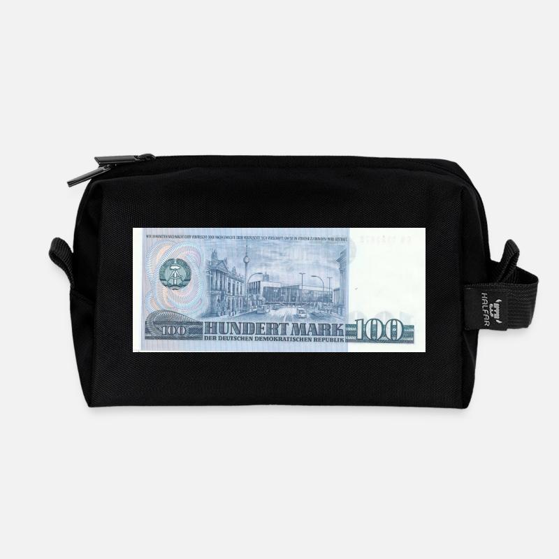 100 marks de la RDA - Trousse de toilette en tissu recyclé - noir