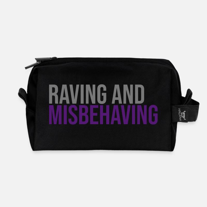 Raving & Misbehaving - Recycled Toiletry Zip Bag - black