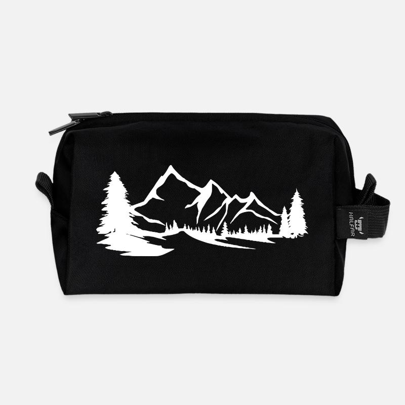 Berge - Gebirge - Recycelte Kulturtasche - Schwarz