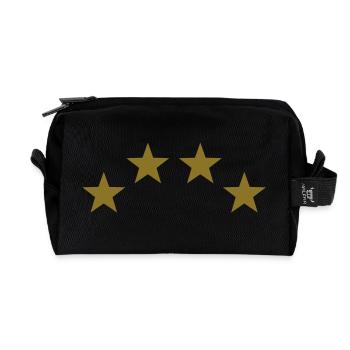 Weltmeister 4 Sterne gold - Recycelte Kulturtasche - Schwarz - Vorne
