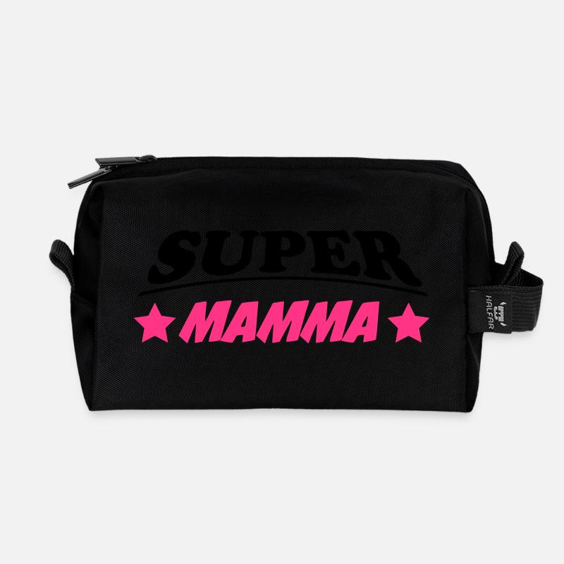 Super mamma 111 - Recycelte Kulturtasche - Schwarz