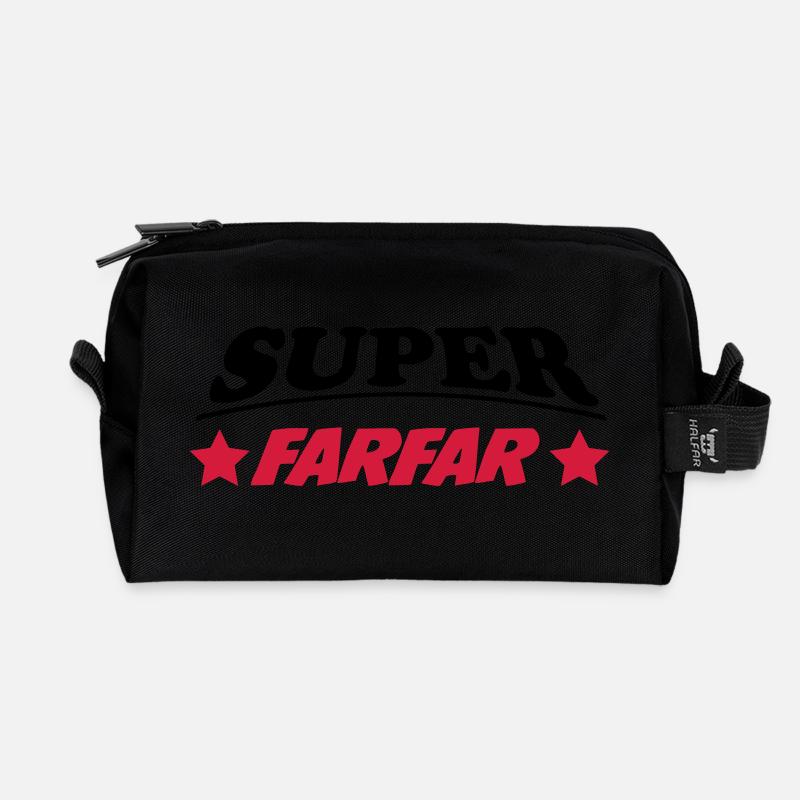 Super farfar 111 - Recycelte Kulturtasche - Schwarz