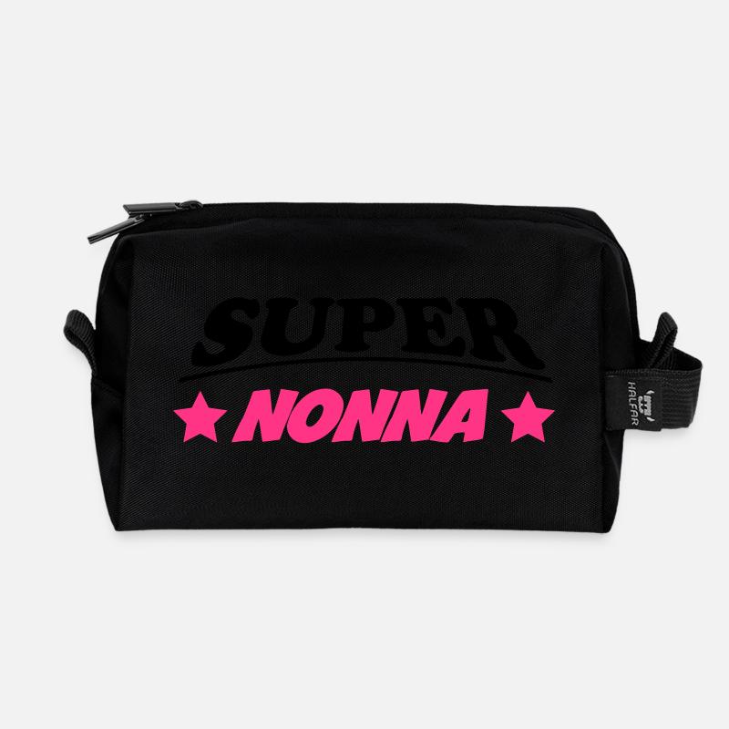 Super nonna - Recycled Toiletry Zip Bag - black