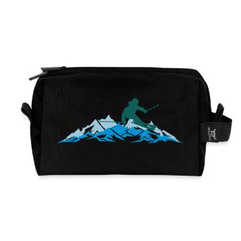 Winter - Skifahrer Berge Sport 2018 - Recycelte Kulturtasche - Schwarz - Vorne