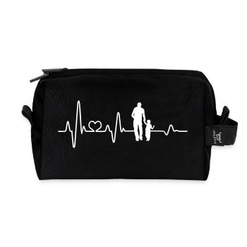 Bester Papa Vater und Sohn Hand in Hand Herzschlag - Recycelte Kulturtasche - Schwarz - Vorne