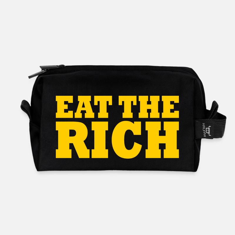 Eat the rich - Recycelte Kulturtasche - Schwarz