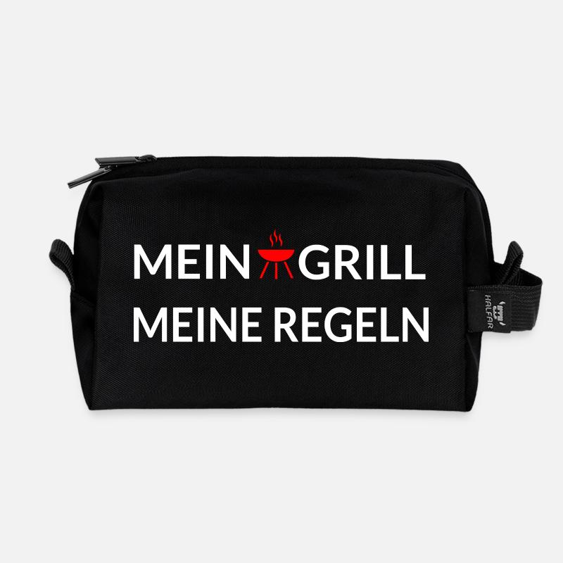 Grillen - Recycelte Kulturtasche - Schwarz
