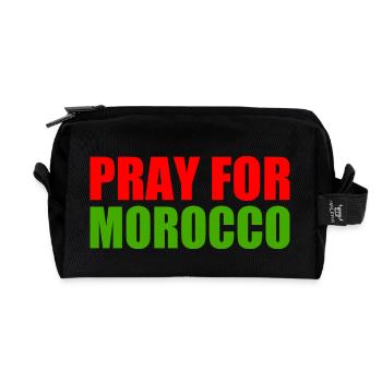 Pray for morocco - Recycelte Kulturtasche - Schwarz - Vorne