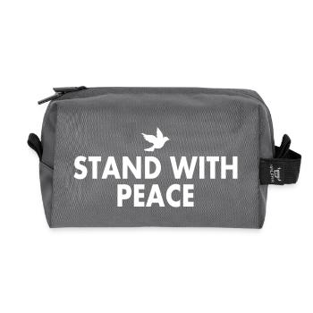 Stand with peace - Recycled Toiletry Zip Bag - anthracite - Front