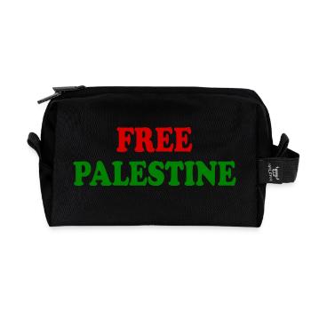 Free palestine - Recycled Toiletry Zip Bag - black - Front