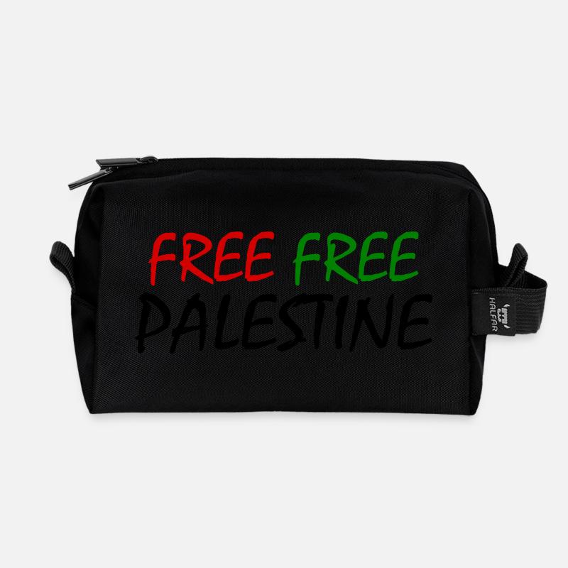 Free palestine - Recycled Toiletry Zip Bag - black