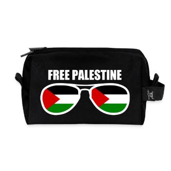 Free palestine - Trousse de toilette en tissu recyclé - noir - Devant