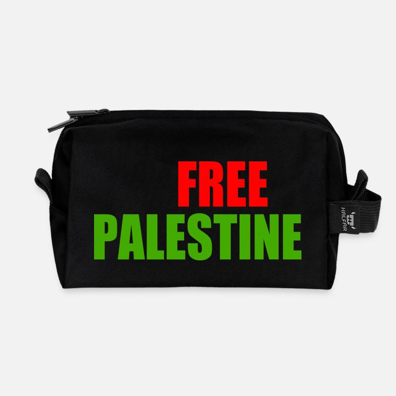 Free palestine - Recycelte Kulturtasche - Schwarz