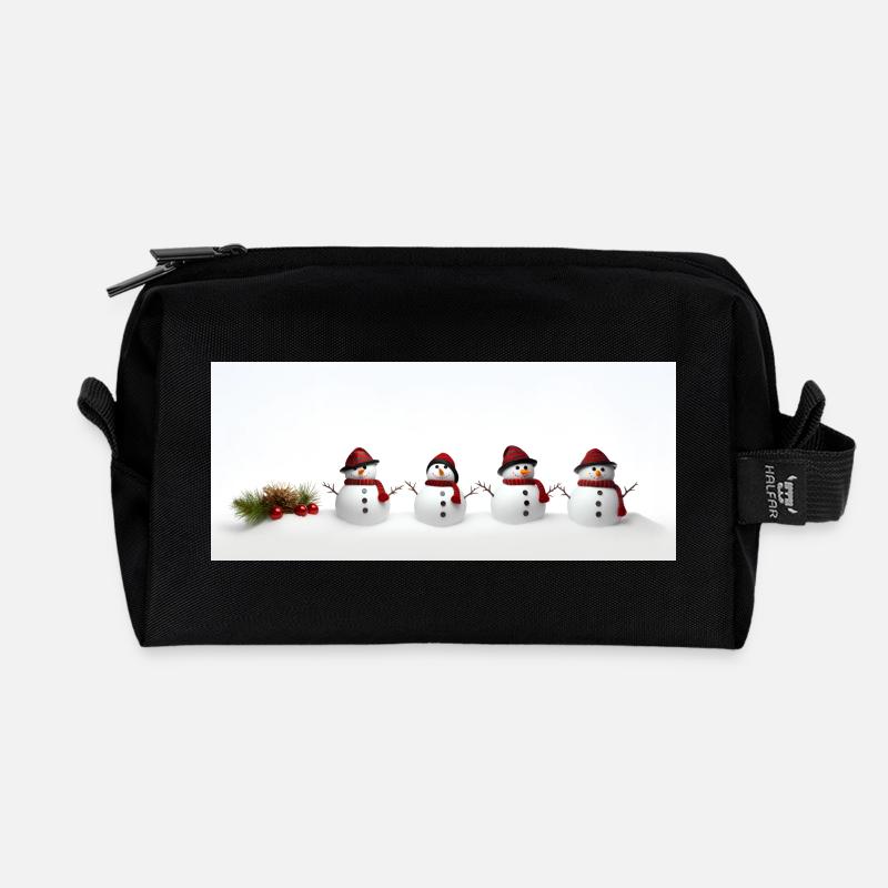 Schneemann - Recycelte Kulturtasche - Schwarz