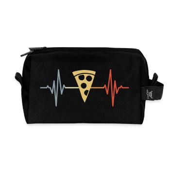 Pizza Pulsschlag - Recycelte Kulturtasche - Schwarz - Vorne
