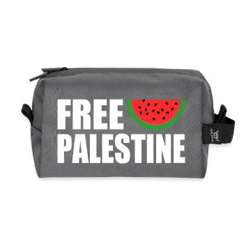 Free palestine - Trousse de toilette en tissu recyclé - anthracite - Devant