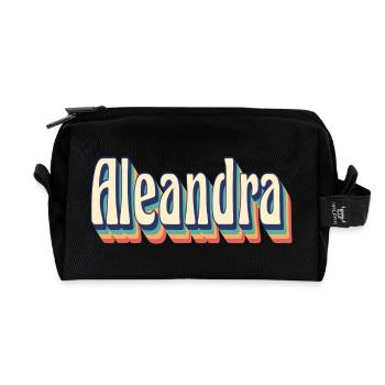 Aleandra T-Shirt Retro Vintage T-Shirt Geschenk - Recycelte Kulturtasche - Schwarz - Vorne
