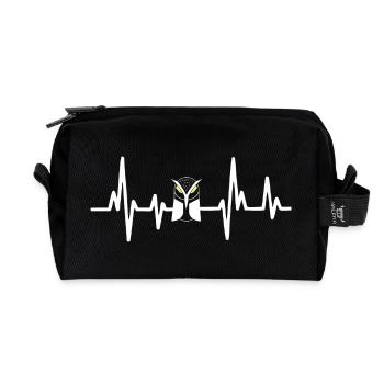 Owls Heartbeat - Recycled Toiletry Zip Bag - black - Front