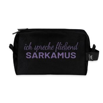 "Sarkasmus - Fließend Sarkasmus Sprechen Lustig" - Recycelte Kulturtasche - Schwarz - Vorne