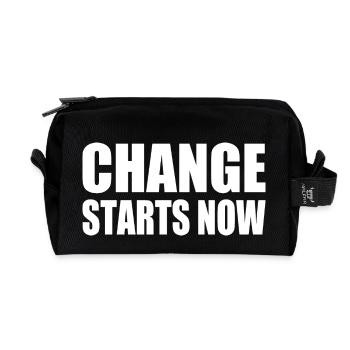 change starts now - Recycelte Kulturtasche - Schwarz - Vorne
