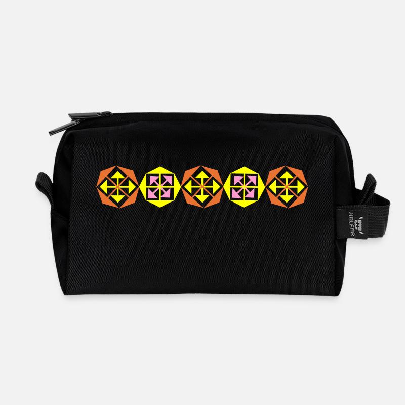 Eine runde Sache... gelb-orange - Recycelte Kulturtasche - Schwarz
