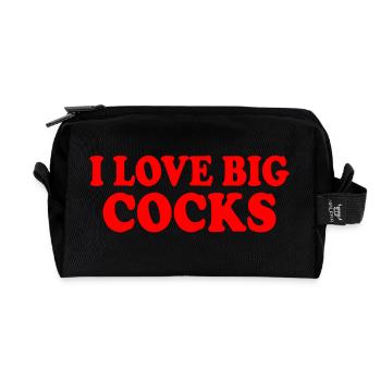 I love big cock - Recycled Toiletry Zip Bag - black - Front