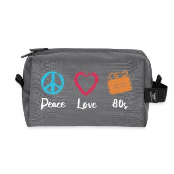 Peace Love 80s - Recycled Toiletry Zip Bag - anthracite - Front