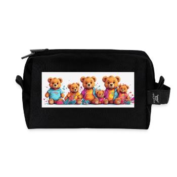 bunte Reihe Teddybären lustige Teddybärenreihe - Recycelte Kulturtasche - Schwarz - Vorne