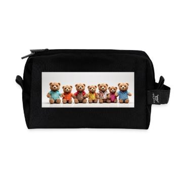 bunte Reihe Teddybären lustige Teddybärenreihe - Recycelte Kulturtasche - Schwarz - Vorne