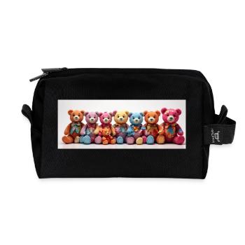 bunte Reihe Teddybären lustige Teddybärenreihe - Recycelte Kulturtasche - Schwarz - Vorne