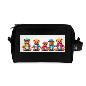 bunte Reihe Teddybären lustige Teddybärenreihe - Recycelte Kulturtasche - Schwarz - Vorne