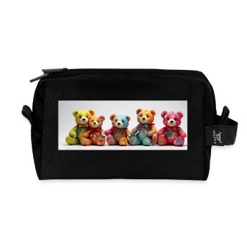 bunte Reihe Teddybären lustige Teddybärenreihe - Recycelte Kulturtasche - Schwarz - Vorne