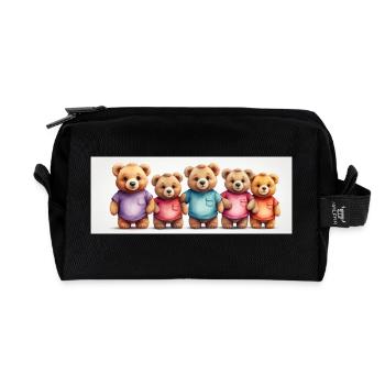 bunte Reihe Teddybären lustige Teddybärenreihe - Recycelte Kulturtasche - Schwarz - Vorne