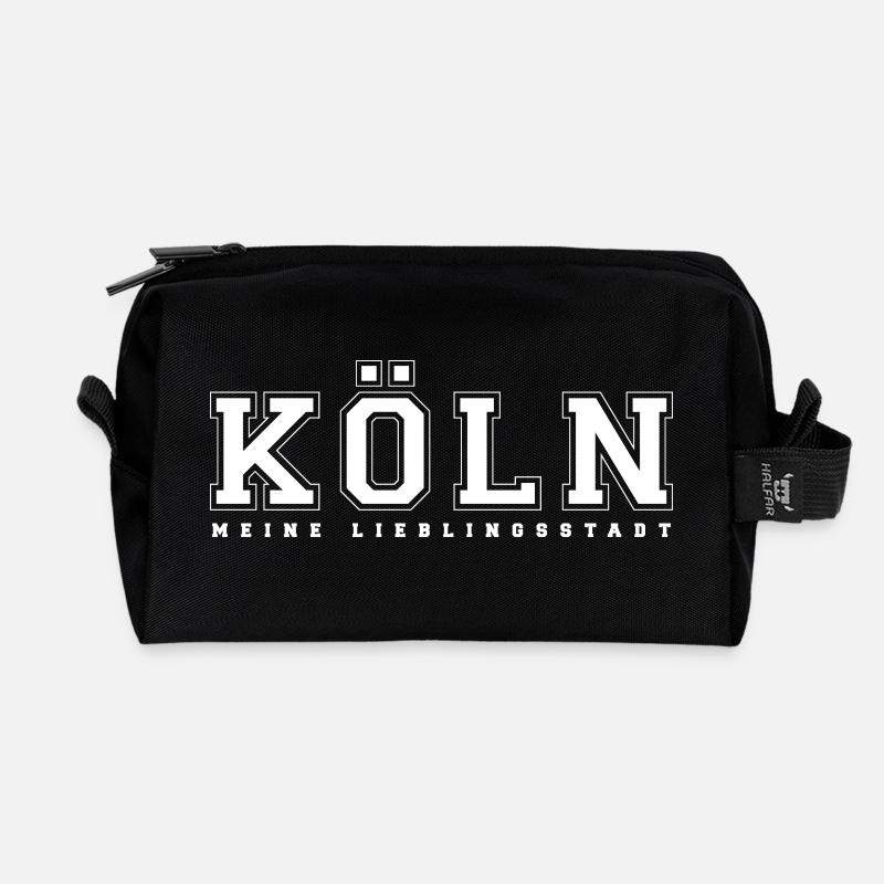 KÖLN College Style Font - Recycelte Kulturtasche - Schwarz