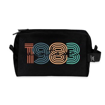 1983 Vintage Retro - Recycelte Kulturtasche - Schwarz - Vorne