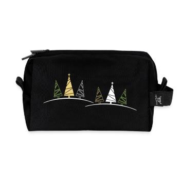 Sapins de Noël - Trousse de toilette en tissu recyclé - noir - Devant